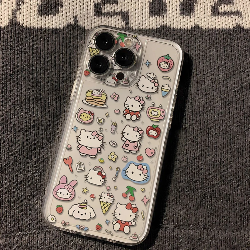 可爱凯蒂猫苹果15promax手机壳iPhone13全包14防摔12透明手机壳11