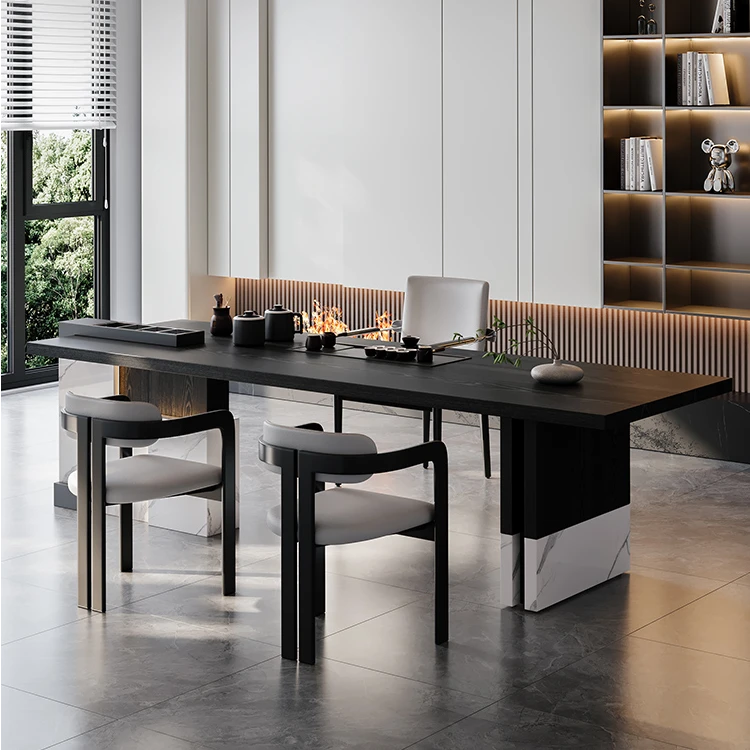 客厅家用简约办公室茶桌椅餐厅极简长方形创意阳台泡茶桌