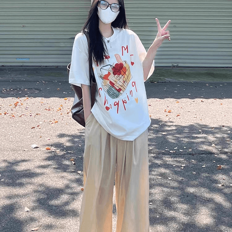 孕妇套装夏季2024新款洋气美式复古宽松纯欲上衣阔腿裤两件套夏装