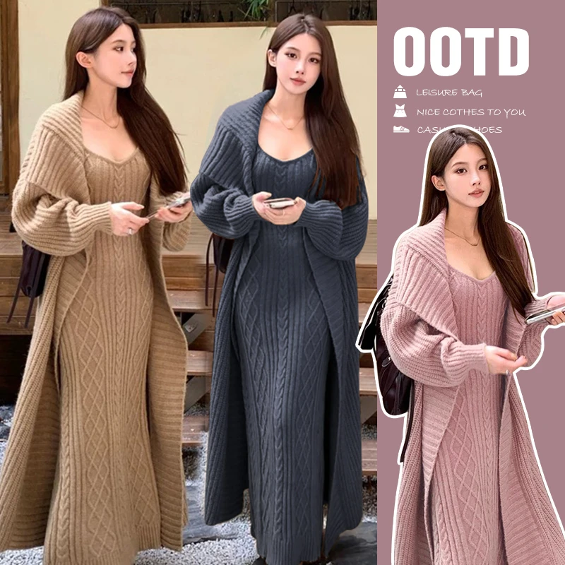 孕妇装秋冬季2025年新款时髦大码气质韩版加厚长款外套连衣裙冬装