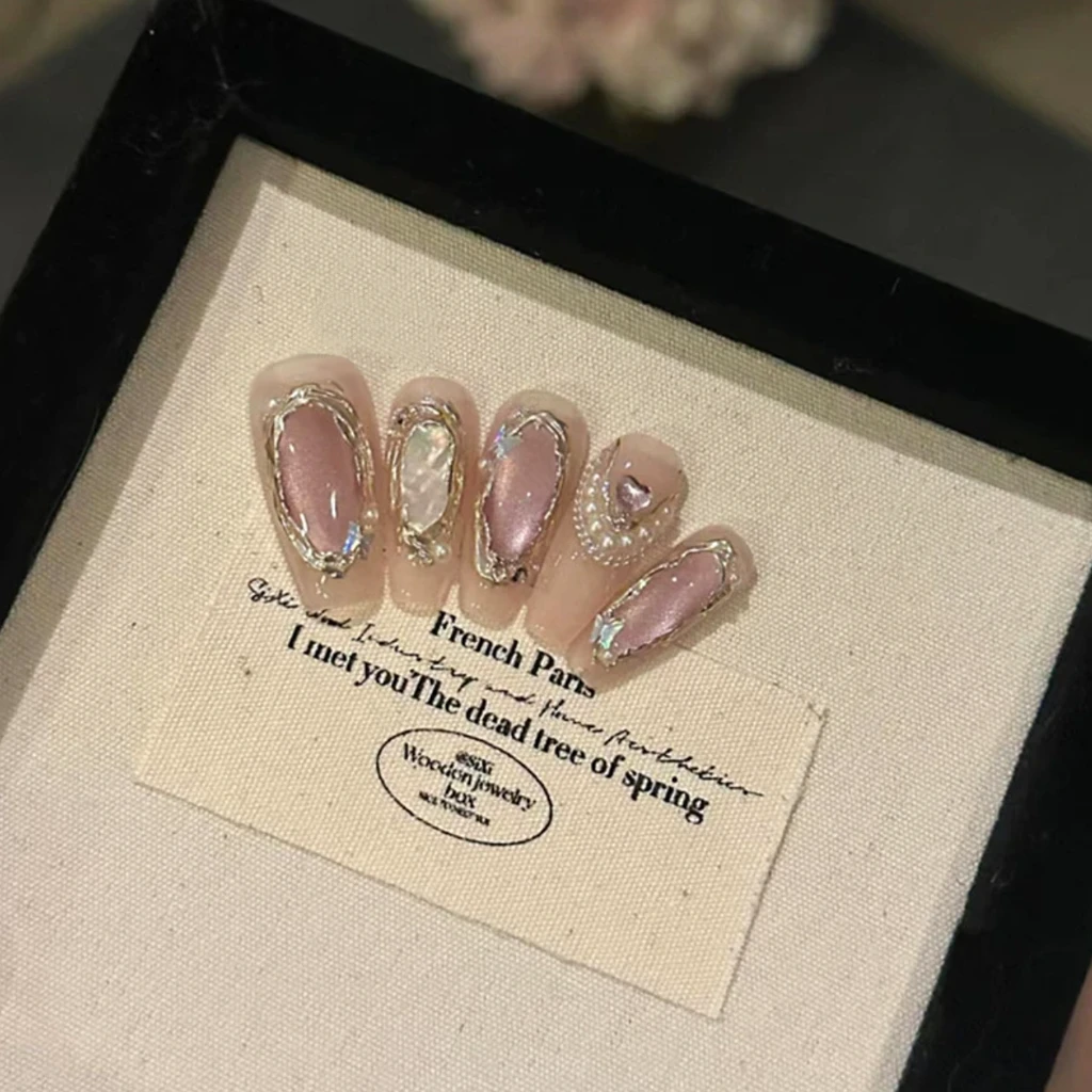 『索马里海』猫眼复古设计穿戴甲温柔纯手工气质纯欲猫眼短甲