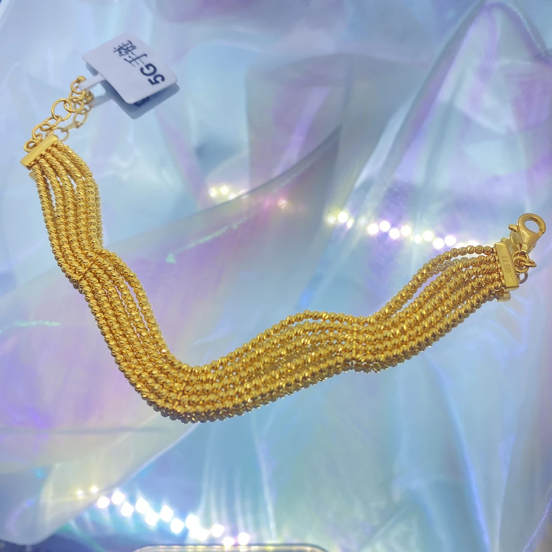「MJ」足金999猫眼爆闪黄金手链司凤同款（13.97克）爆闪记忆圈手链