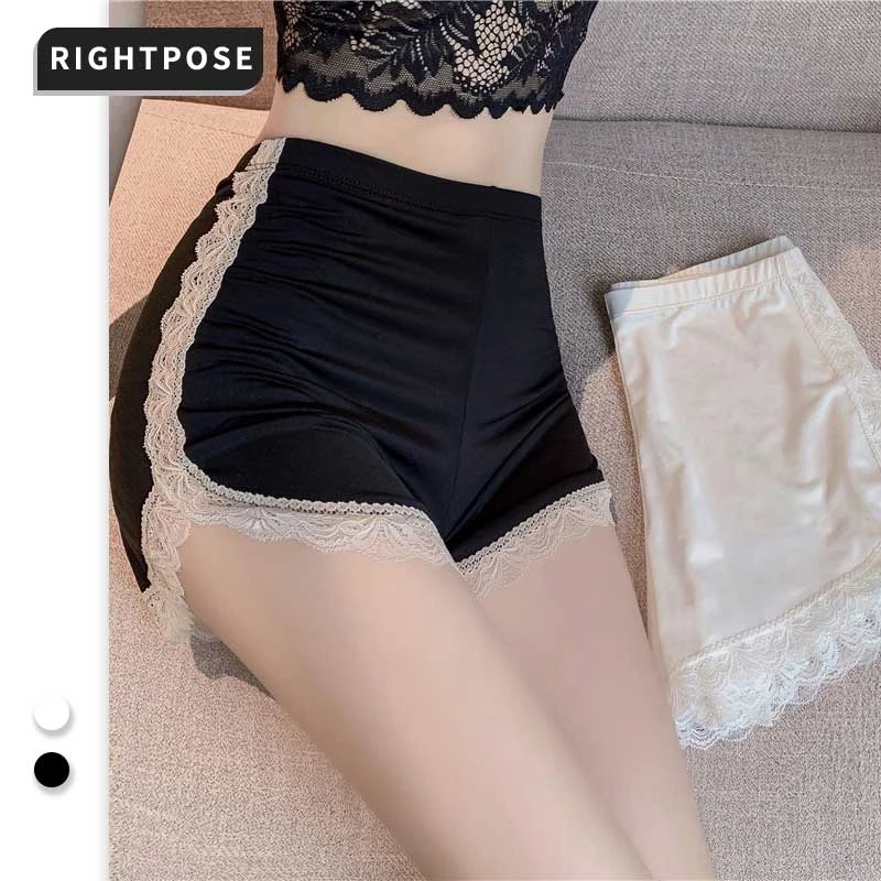 RIGHT POSE/右姿大码安全裤女款秋季防走光短裤女外穿蕾丝打底裤