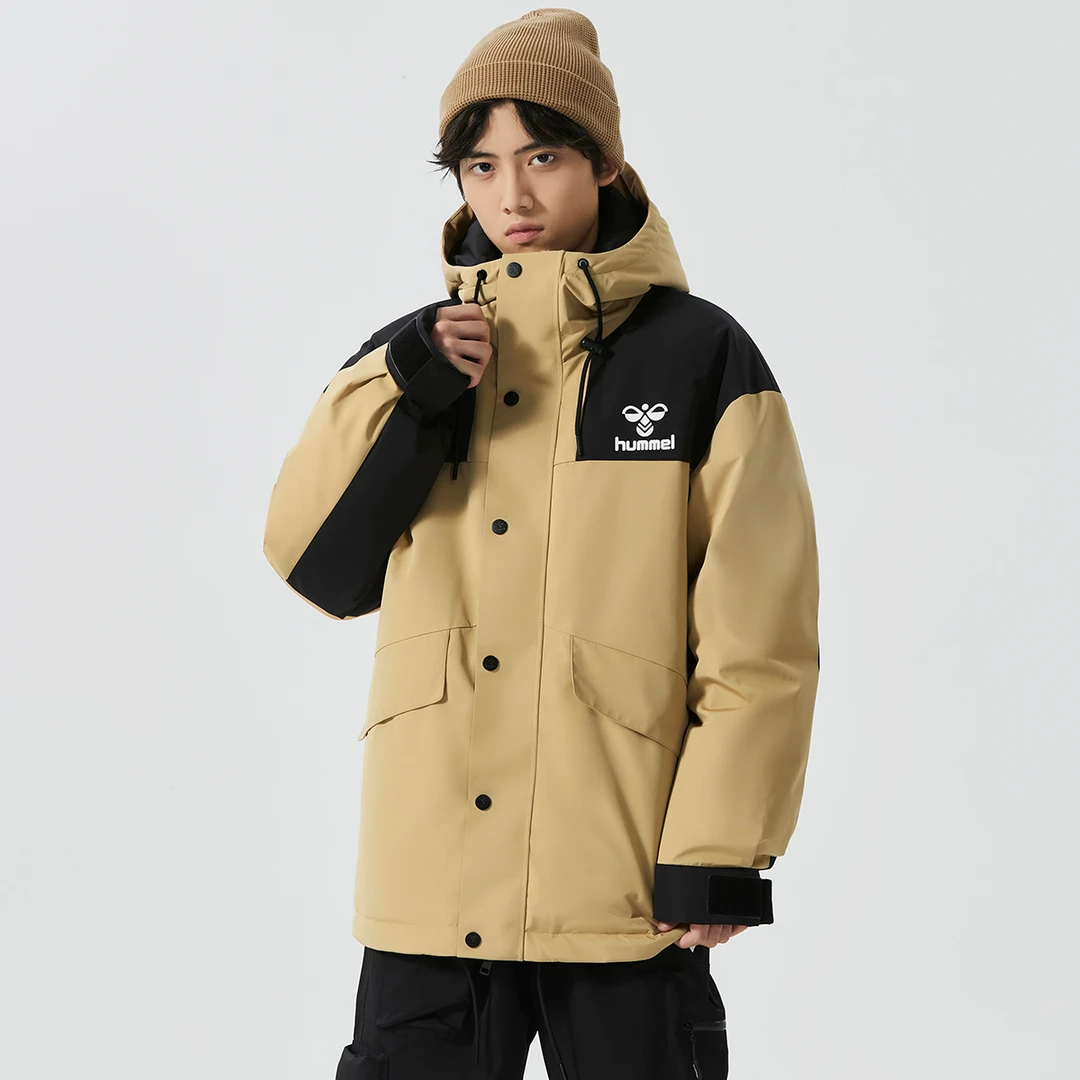 HUMMEL防寒加厚连帽羽绒服鸭绒保暖冬季外套休闲户外防水羽绒服