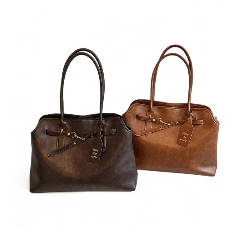 Scarlet Wong慵懒复古大容量质感百搭简约小众设计手提单肩托特包