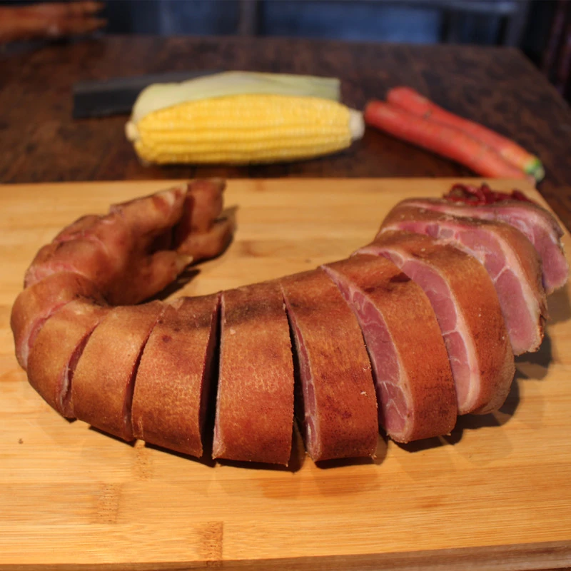 《直播间现场称重》恩施柴火烟熏腊猪脚前脚烧洗切真空（1kg-10kg）