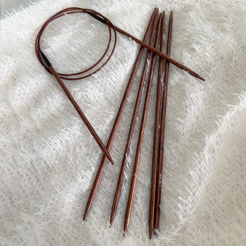 盛莲 Knitpro Ginger 进口木质80cm固定环20cm直针组合装 编织