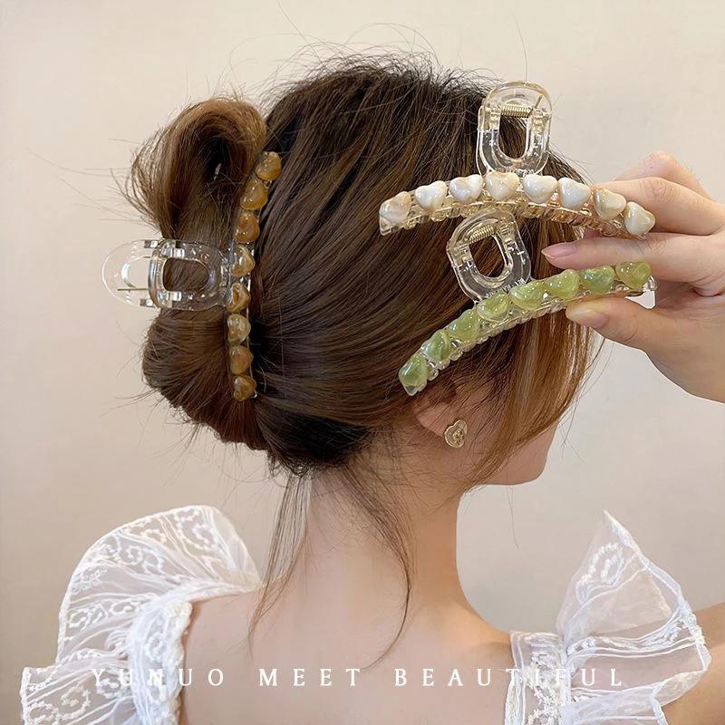 韩国时尚磨砂大号后脑勺麻花盘发抓夹抖音鲨鱼夹发卡气质发夹头饰