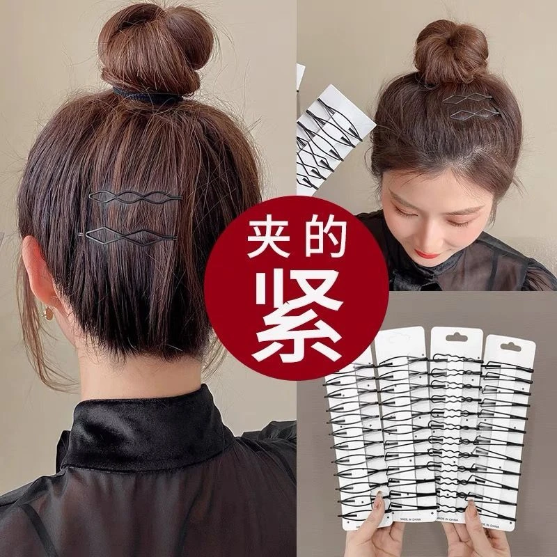 黑色发夹侧边刘海发卡女夏季一字卡子碎发夹子头饰顶夹后脑勺发饰