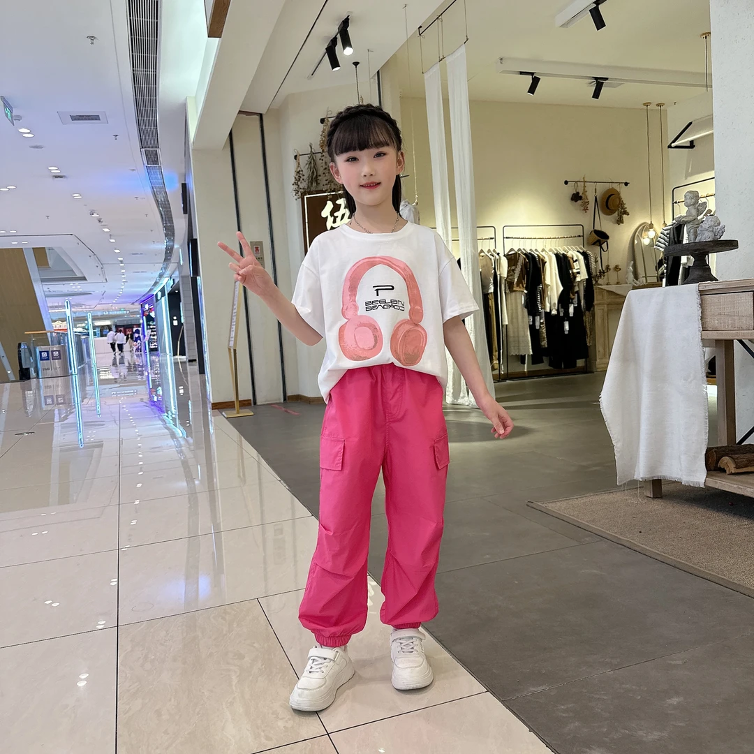 女童夏季套装2024新款洋气时髦大童女孩网红夏季儿童短袖两件套装