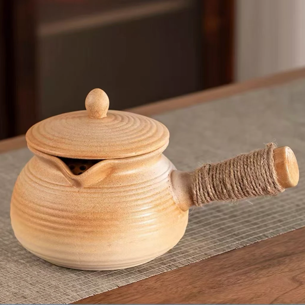 冬日养生壶家用烤奶茶罐煮茶器具侧把壶烧水壶可干烧室内外