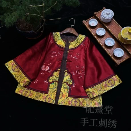 龍熹堂｜手工刺绣新款兔子图京绣细绣蜀锦如意包边复古古典精品上