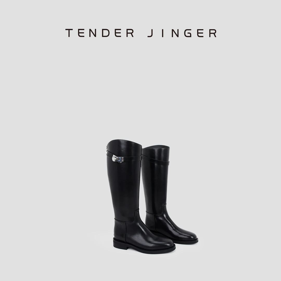 Tender Jinger｜线下专供 KD扣秋冬长筒骑士靴 M240820