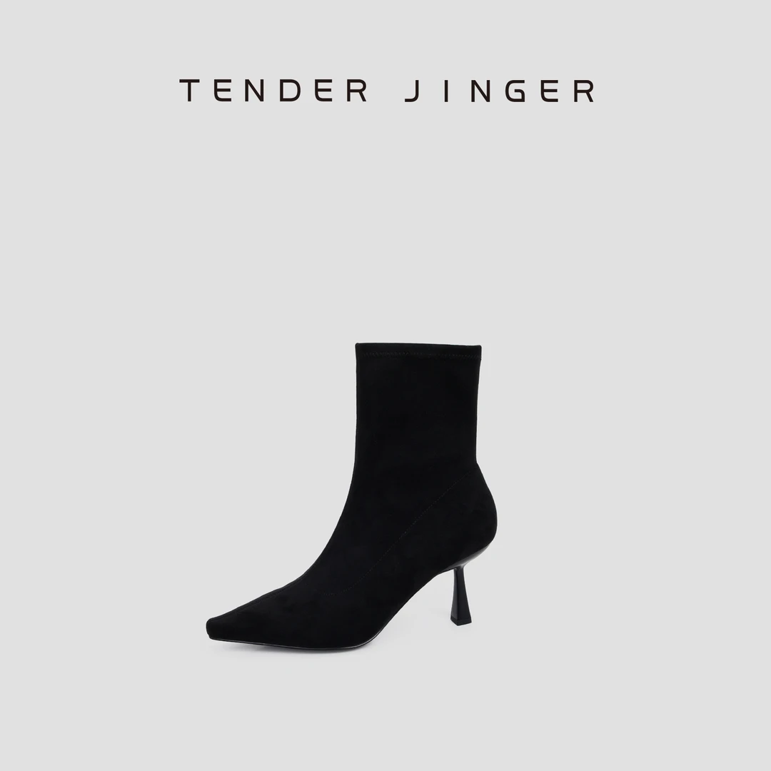 Tender Jinger高级感法式气质高跟瘦瘦靴女221-1