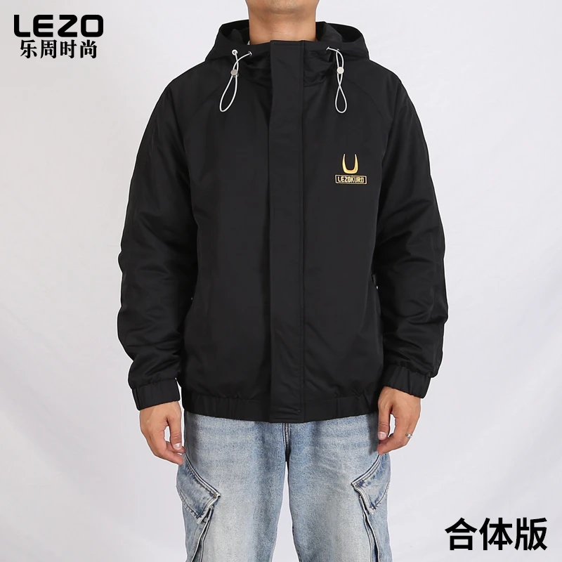 LEZO乐周时尚秋冬款男装薄棉夹克L24410004外套