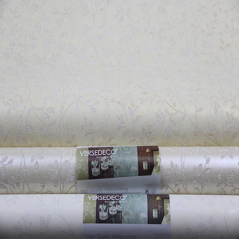 简约美式乡村田园叶子卧室老人房满铺一诺进口墙纸现货纯纸壁纸