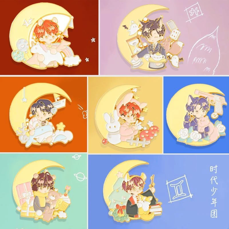 合金胸针 TNT时代少年团卡通Q版胸针宋亚轩马嘉祺刘耀文金属徽章