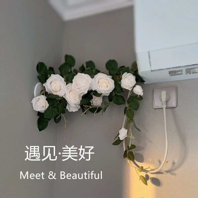 仿真仿真花玫瑰花藤假花藤条拱门垂吊空调管道缠绕遮挡装饰藤蔓