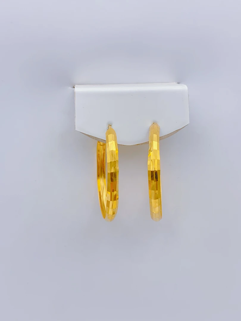 老庙足金精品5G工艺 蹦迪耳圈时尚休闲百搭3.14克