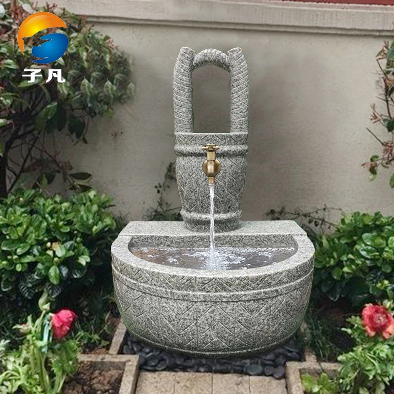 子凡石雕洗手池拖把池家用庭院户外花岗岩石材拖布池落地式墩布池