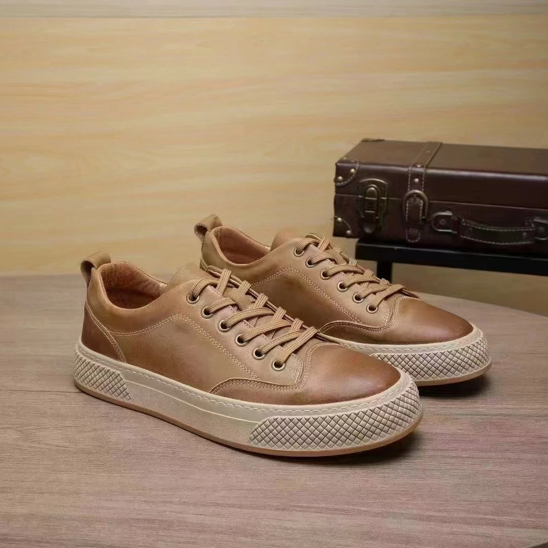 #0197 欧农驾车鞋 头层牛皮橡胶底耐磨休闲百搭四季款真皮男鞋