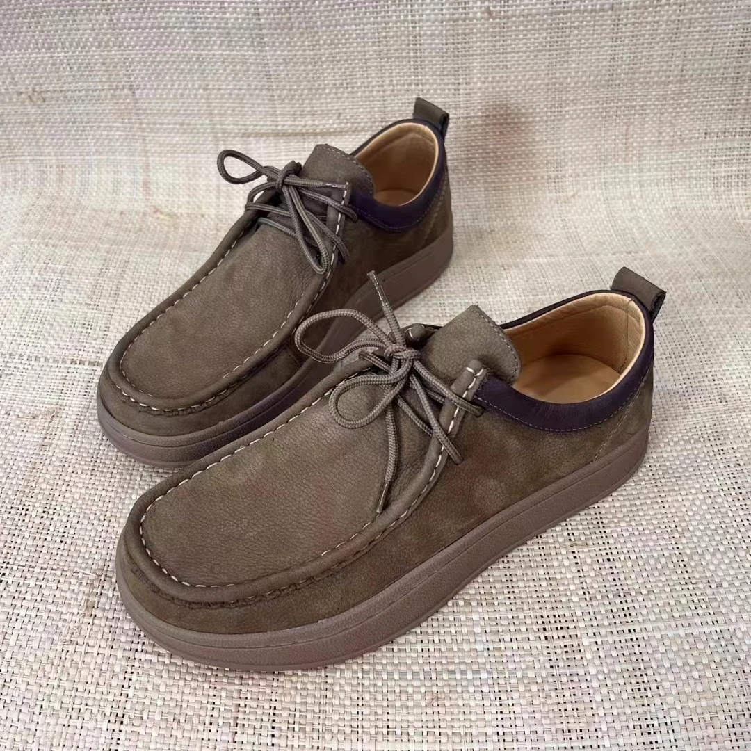 #8088-6 欧农驾车鞋 头层磨砂牛皮 橡胶软底英伦复古舒适百搭