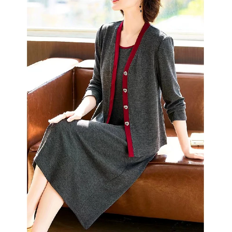 【桃姐宠粉】H815时尚休闲连衣裙气质洋气中长款连衣裙女