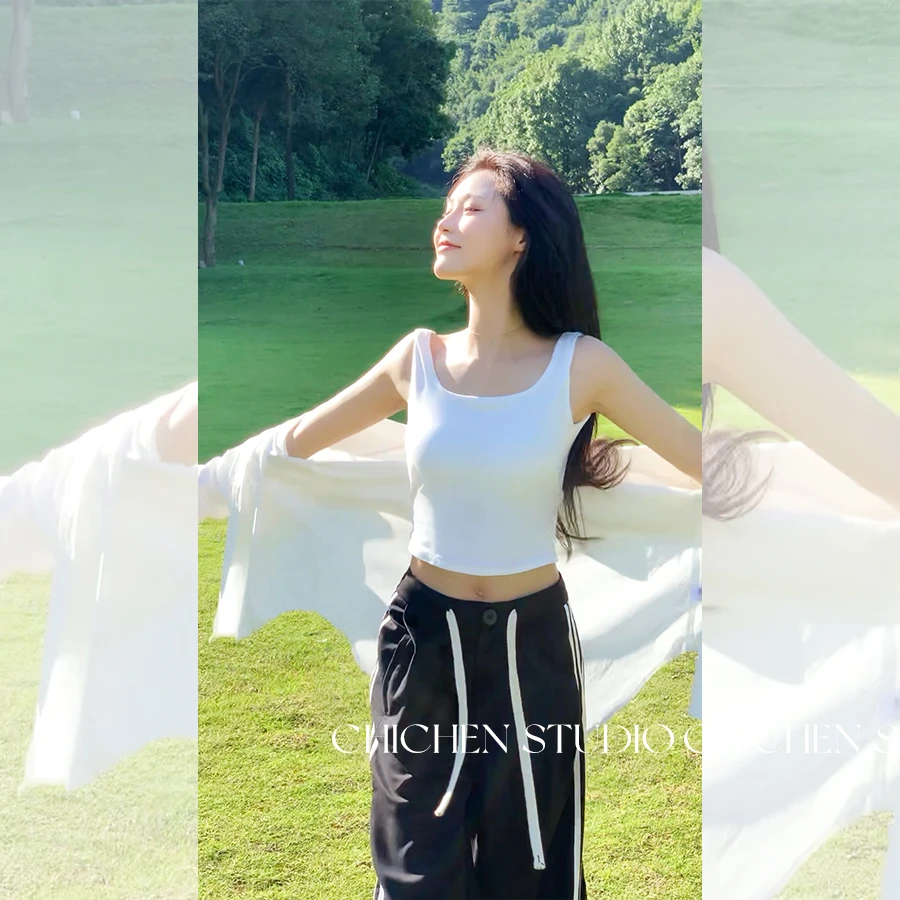 CHICHEN/晨妍-《私服怒推》后背交叉 带胸垫一体式美背