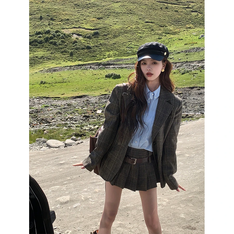 CHICHEN/晨妍《高定西装》复古格纹学院风西装