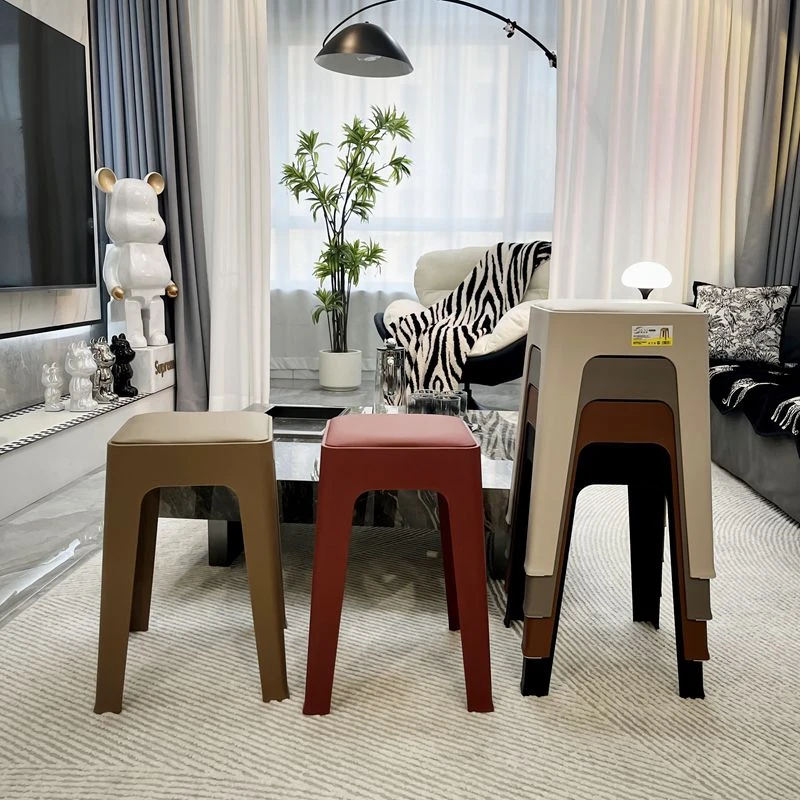 慕格娜蛋白皮革软包座面方凳时尚轻奢风舒服餐桌凳