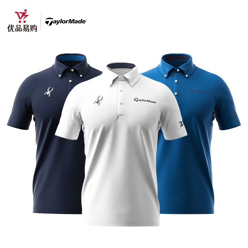 Taylormade泰勒梅高尔夫服装男士翻领短袖T恤Polo衫户外运动T恤