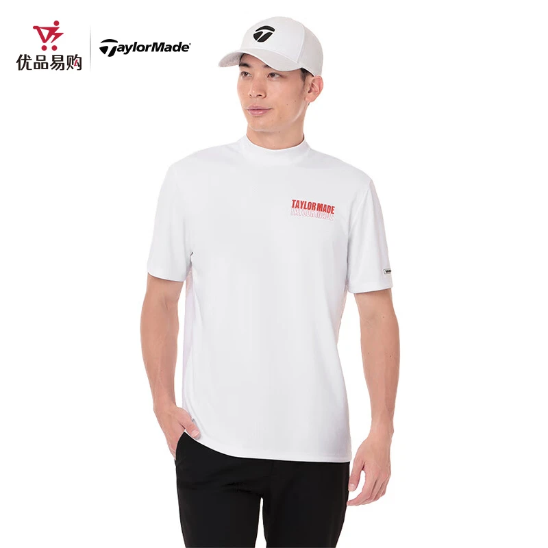 Taylormade泰勒梅高尔夫新款夏季运动时尚速干男士短袖立领上衣