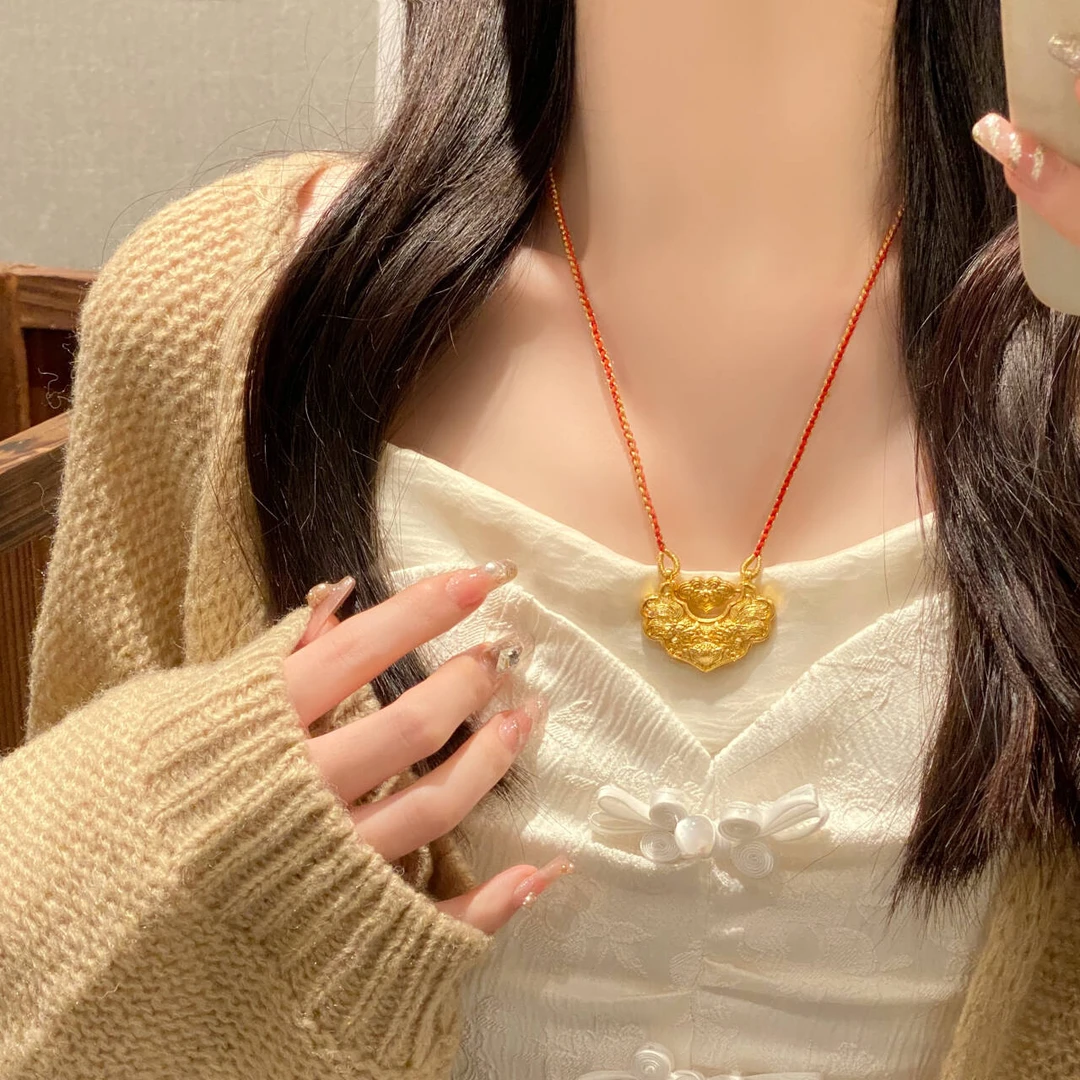 非金属布艺项链 【卡丽奢首饰】XL-J148【双鱼锁】双鱼锦鲤锁项链