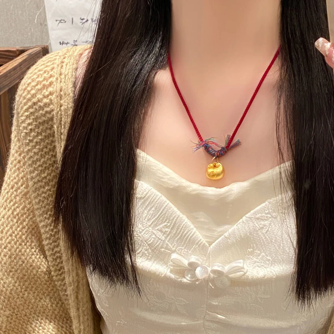 铜合金布艺项链 【卡丽奢首饰】XL-J161【胖福子】编制绳小胖福项链