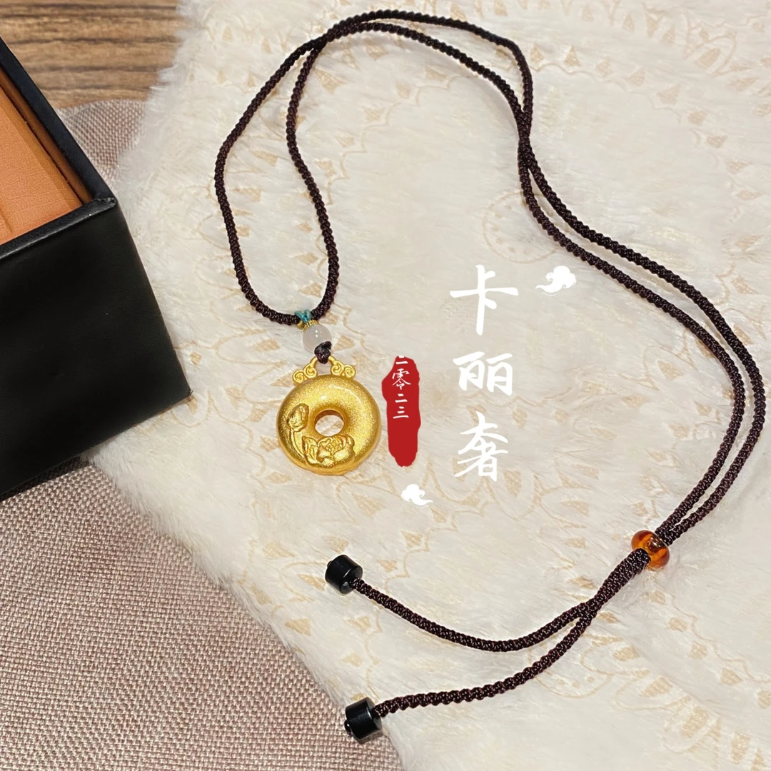 铜合金项链 【卡丽奢首饰】SJXL005【独绣】新中式复古款圆形吊坠项链