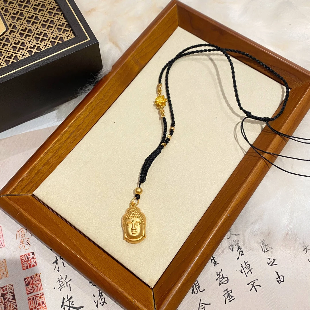 铜合金布艺项链 【卡丽奢首饰】XL-J166【佛韵悠悠】编绳手工佛头项链