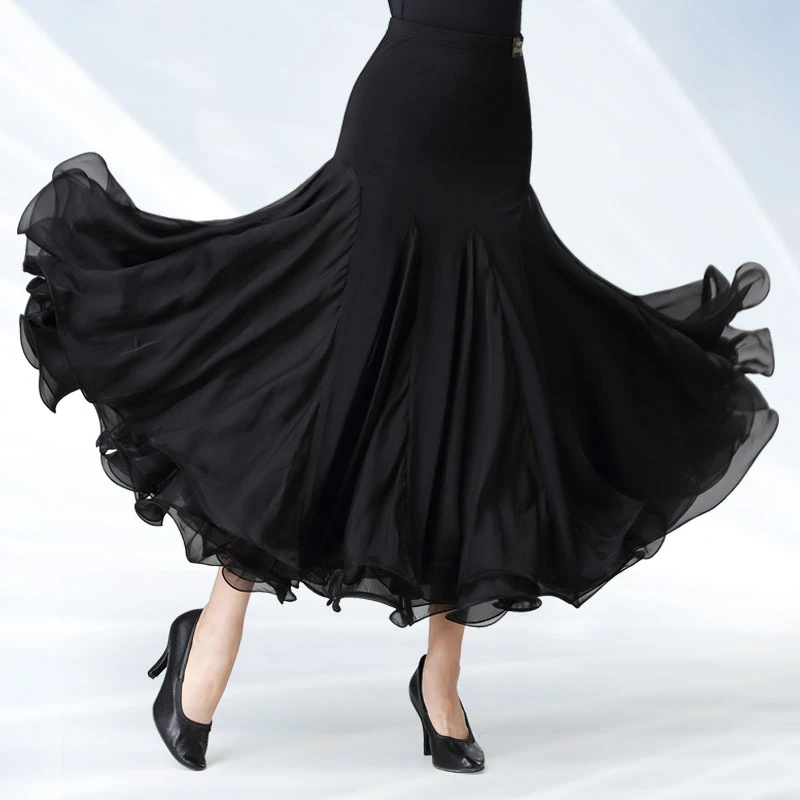 丹宝罗摩登舞半身裙大摆长裙交谊舞裙子华尔兹交谊舞双人舞大摆裙