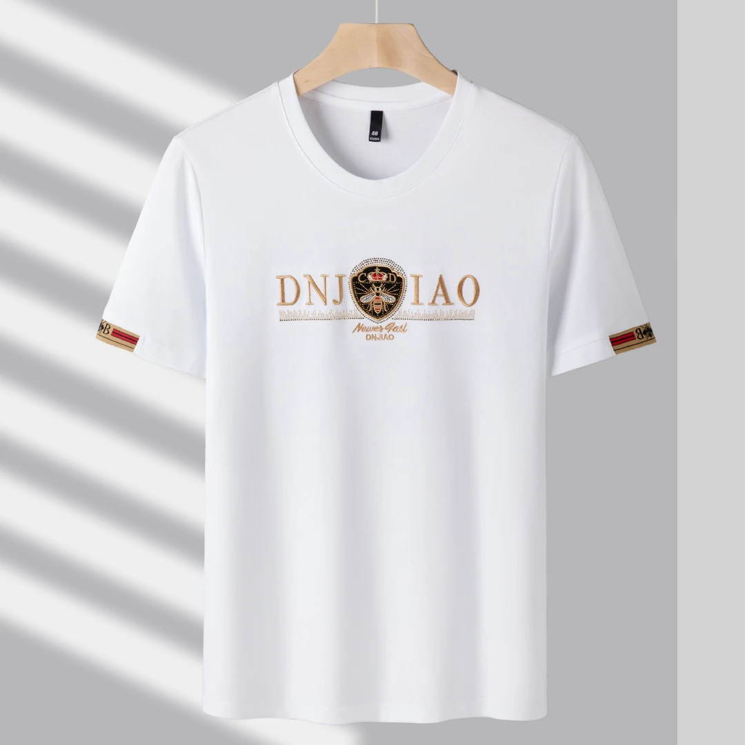 【香港卡奴欧】2025夏季男士潮流轻奢升级款小蜜蜂百搭圆领短袖T恤