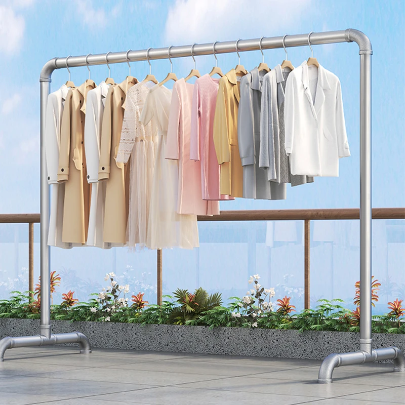 简易晾衣架落地家用阳台挂衣架室外晒衣架立式晾衣服晒被衣服架子