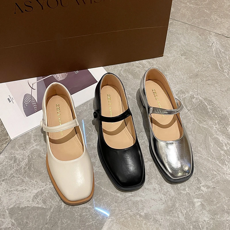 胖MM加肥加宽简约百搭玛丽珍女鞋粗跟复古女单鞋宽胖脚大码女鞋41