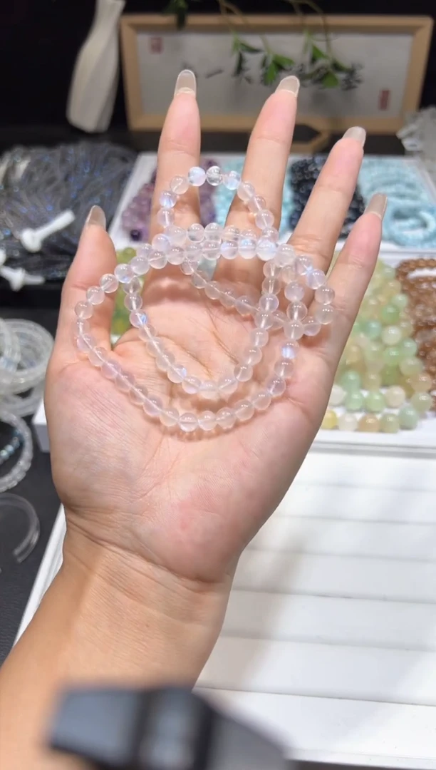 【闪购商品】长石手链未镶嵌毕业A蓝月光3圈 默认微瑕