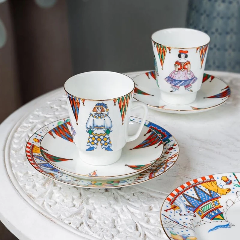 【lomonosov俄皇】芭蕾舞系列咖啡杯碟欧式高档精致骨瓷下午茶具套