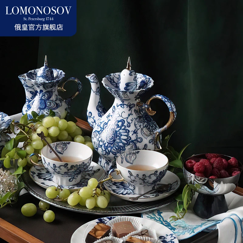 LOMONOSOV俄皇凤歌系列咖啡杯碟家用欧式精致下午茶茶具餐具单品D