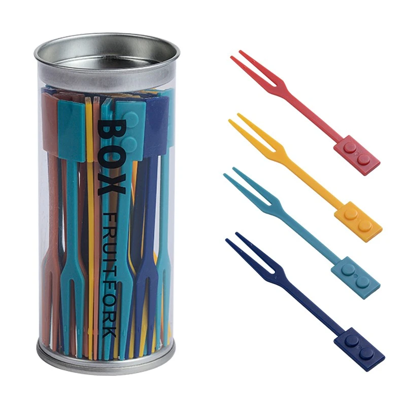 onlycook一次性水果叉食品级ABS塑料水果签蛋糕叉子家用甜品叉