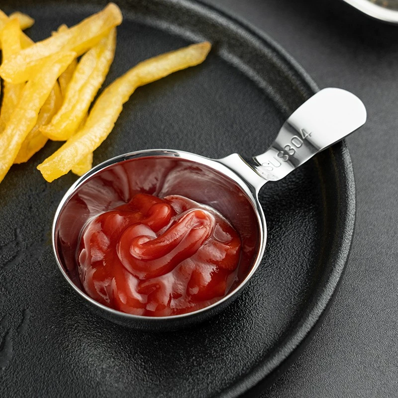 onlycook304不锈钢酱料碟蘸料碟酱汁盅西餐味碟番茄沙拉酱小碟子
