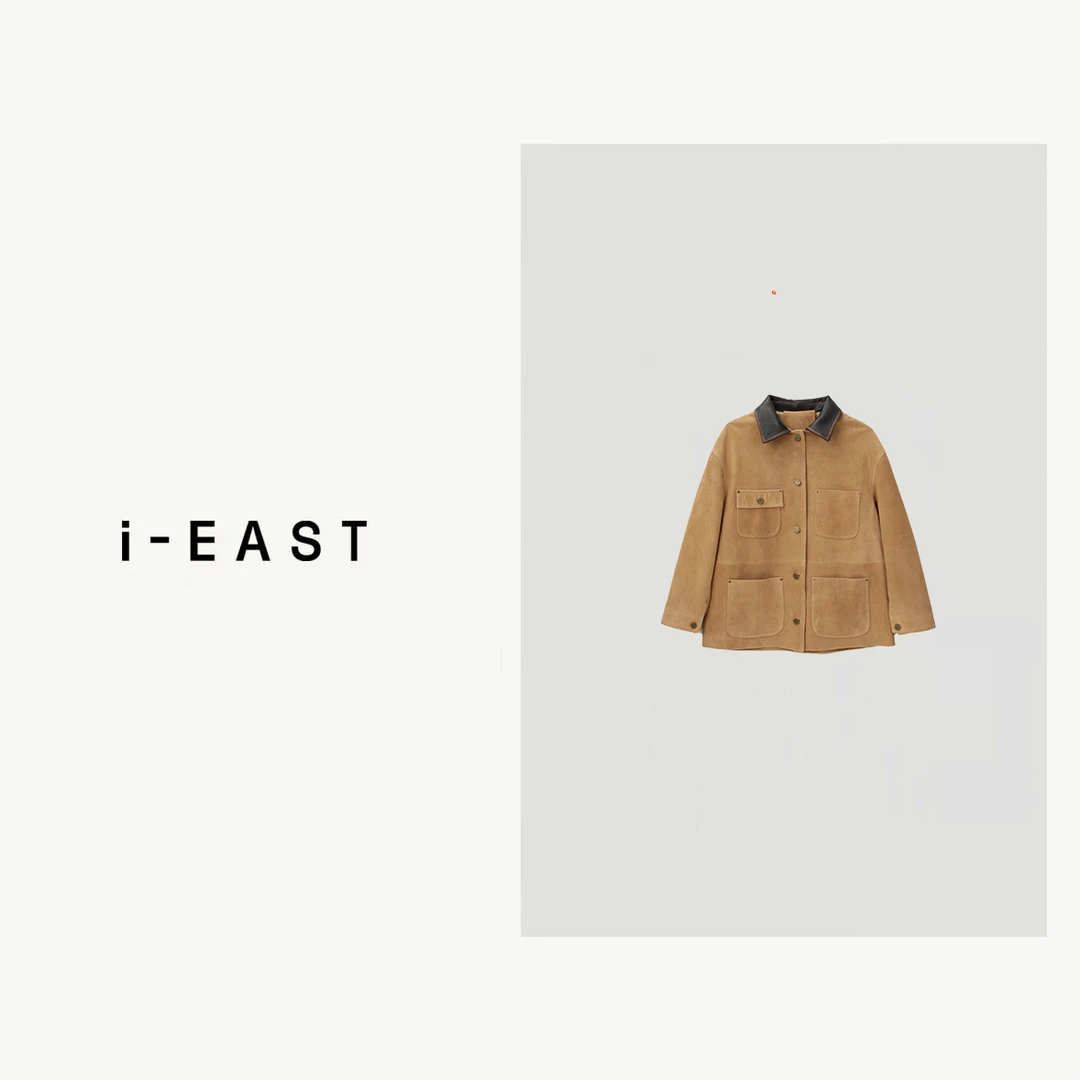 i-EAST 切尔沙的世界~做旧擦皮四口袋皮外套-4Q WT50