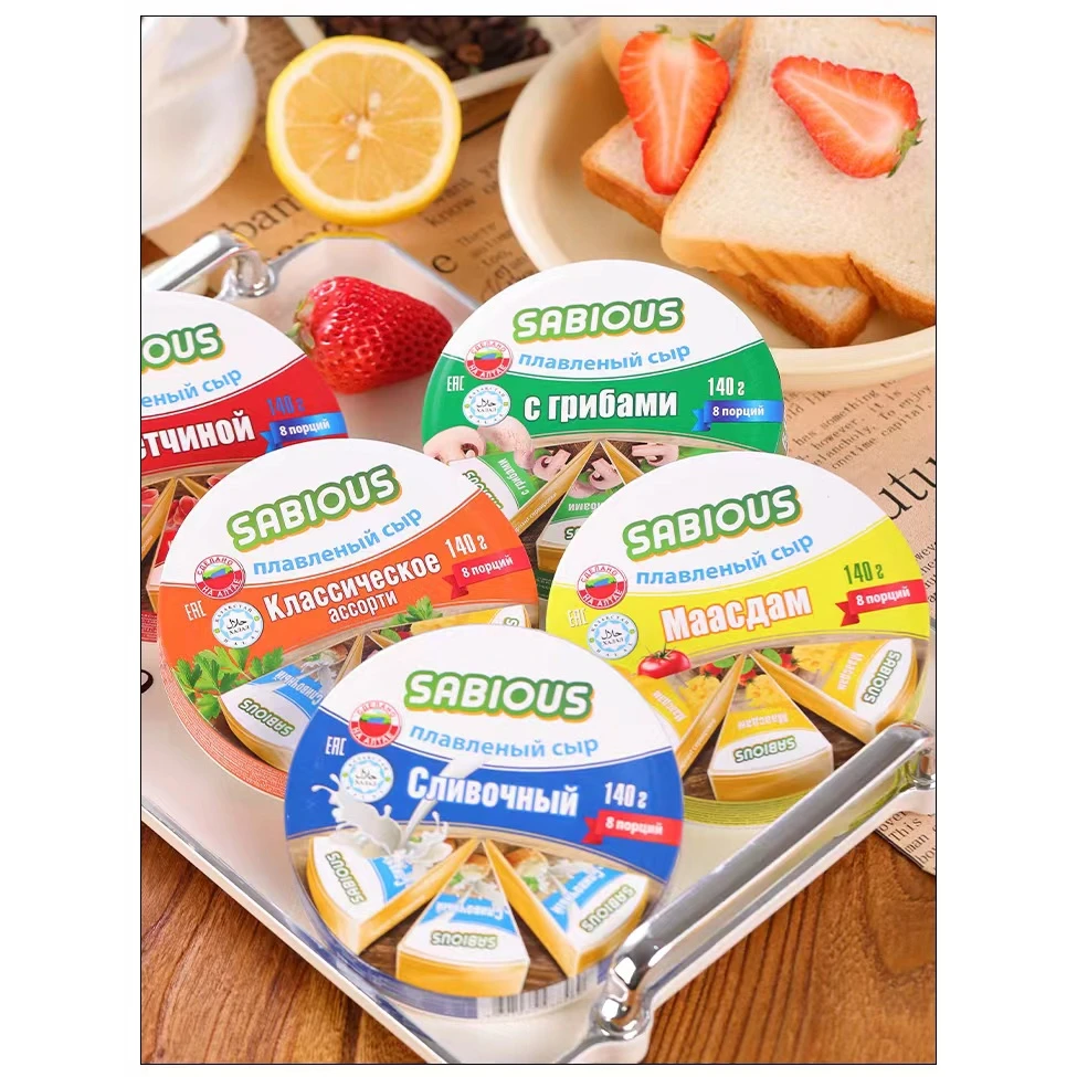 俄罗斯进口赛百氏三角奶酪140克原味蘑菇高钙儿童奶酪