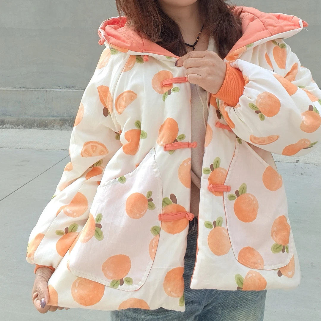 【厂家直销】女士休闲加厚棉衣棉衣外套保暖棉袄带帽格子棉衣可水洗