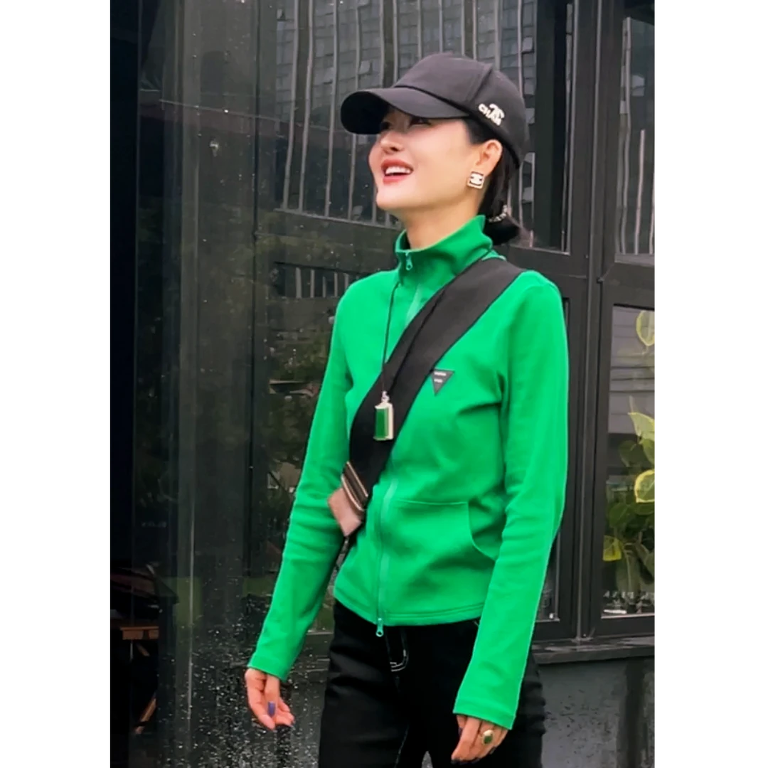 休闲百搭拉达女孩时尚净色双拉链小外套CF002