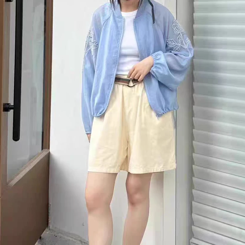 女士重工钉珠夏季百搭宽松上衣女外套C7973